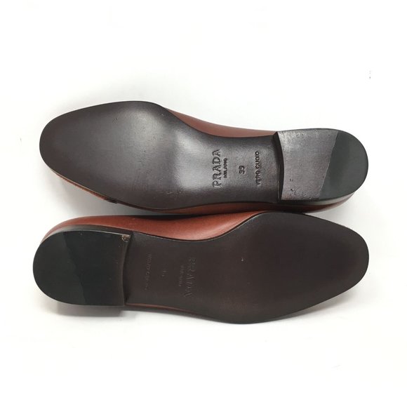 NEW VTG Prada Loafers Flats Size 35/5 US Brown - Picture 7 of 11